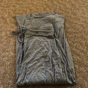 Long comfy, stretchy gray maxi skirt